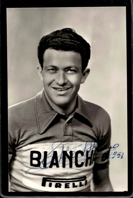 cartolina postcard ciclismo  Bianchi 1953 Ettore Milano Con Autografo
