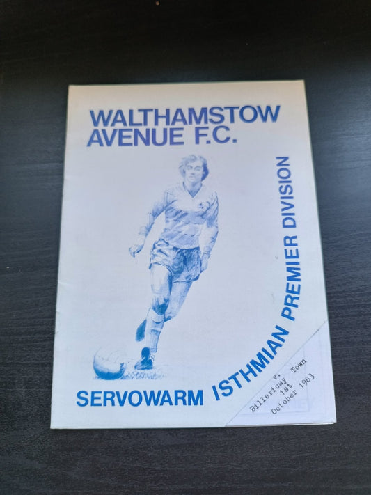 programma calcio Walthamstow Avenue fc V Billericay 1st 1986