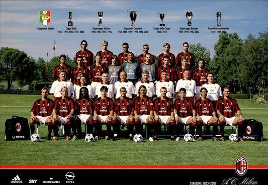 cartolina postcard calcio MILAN 2003-2004