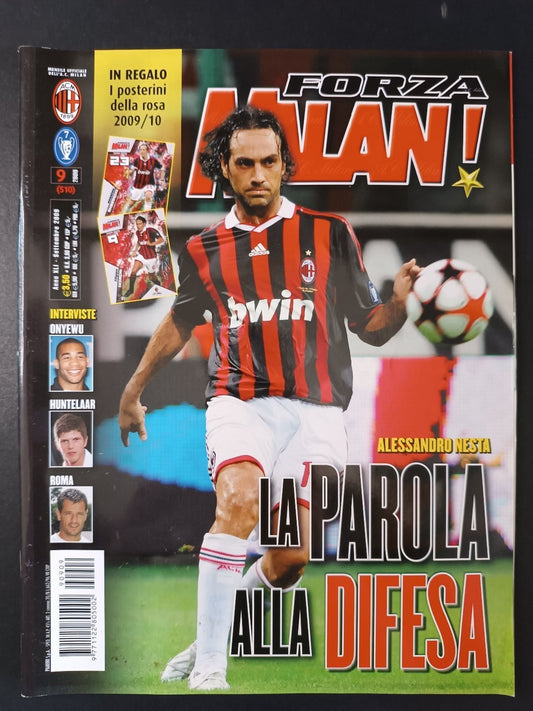rivista FORZA MILAN - anno 2009 n 9 - Nesta (con poster)