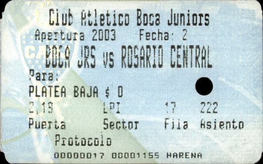 biglietto stadio BOCA JRS VS ROSARIO CENTRAL 540241