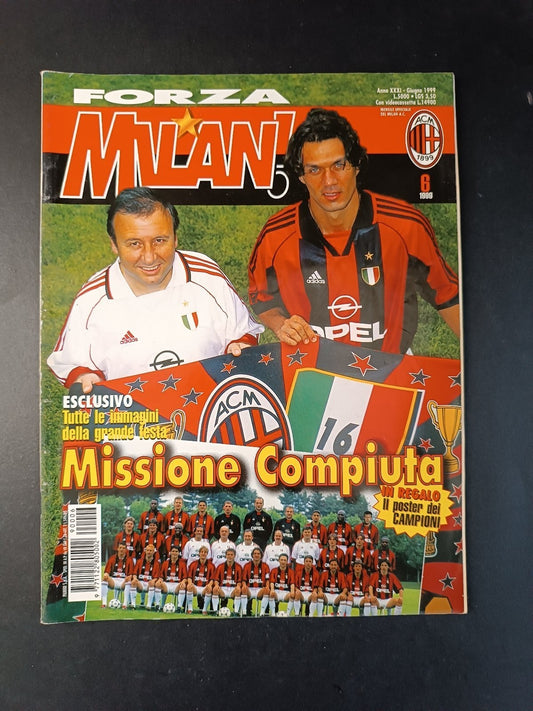 rivista FORZA MILAN - anno 1999 n 6 - Maldini (con poster)