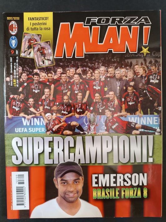 rivista FORZA MILAN - anno 2007 n 9 - MILAN CAMPIONE (con poster)