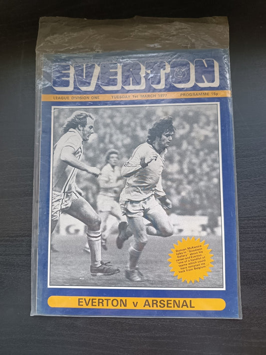 programma calcio Everton V Arsenal 1st 1977
