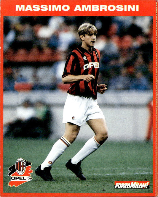 cartolina calciatori Ambrosini con Opel Astra