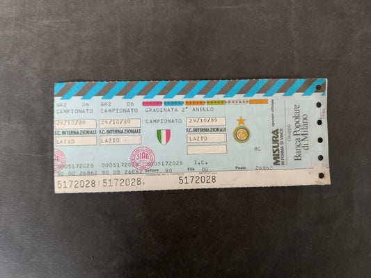 biglietto internazionale lazio 1989 ticket originale