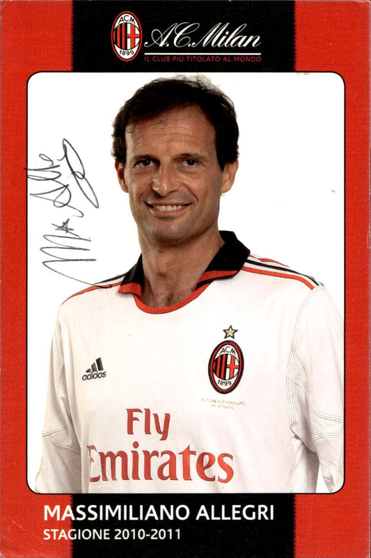 cartolina postcard Calcio Milan con Autografo 2010/11.  - Allegri (4