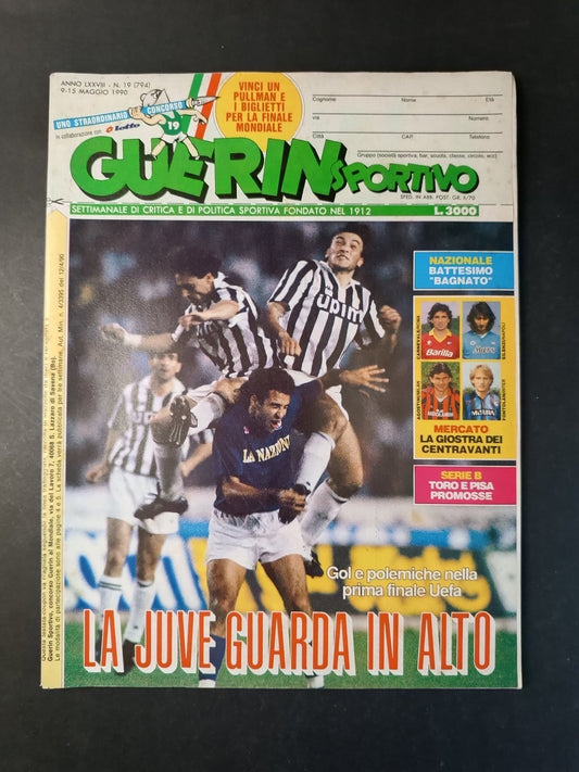 Rivista GUERIN SPORTIVO numero 19 anno 1990 Concorso Mondiale (con poster)