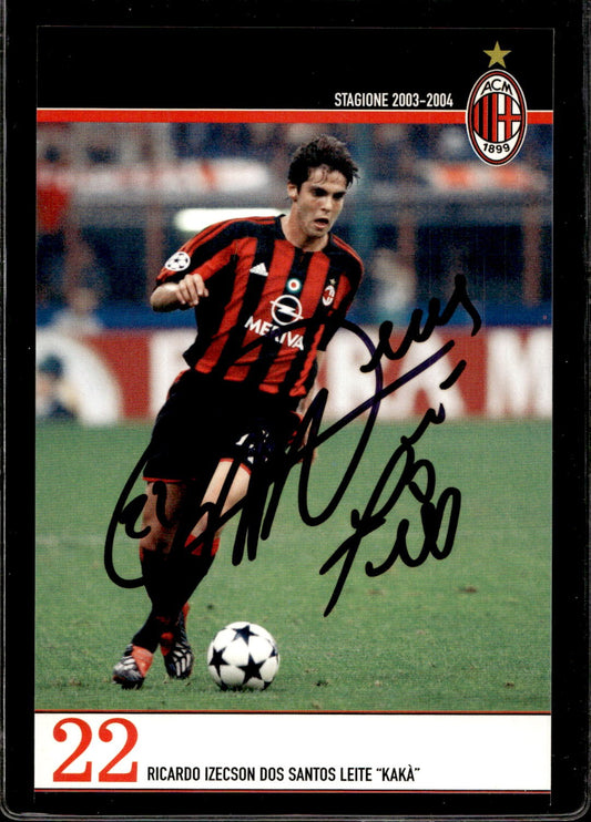 cartolina postcard Calcio Milan con Autografo 2003/04  - Kak�