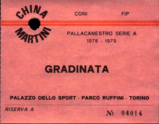 Biglietto PALLACANESTRO Serie A 1978-79 Palazzo Sport Parco Ruffini n 04014