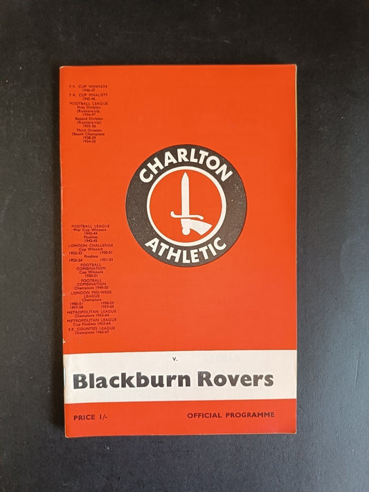 programma calcio Charlton Athletic vs Blackburn Rovers