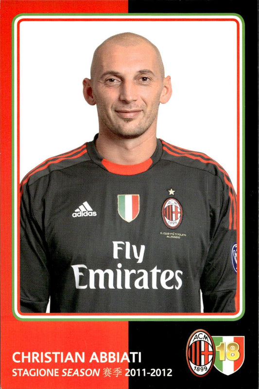 cartolina postcard Calcio Milan 2011-12 - Abbiati