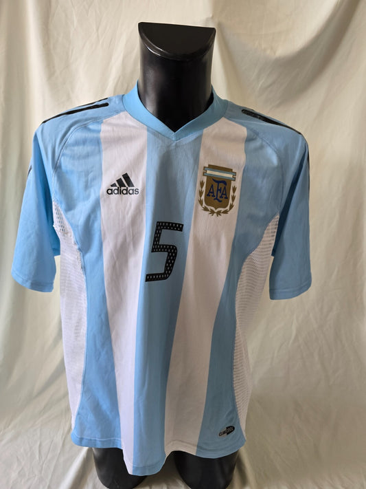 Maglia calcio ufficiale Argentina Luis Biglia 5 Adidas Climacool tg L