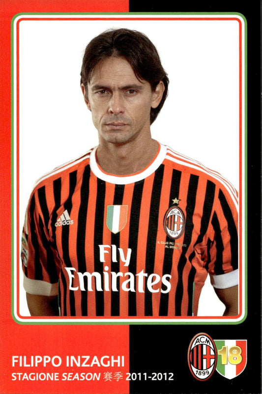 cartolina postcard Calcio Milan 2011-12 - Inzaghi