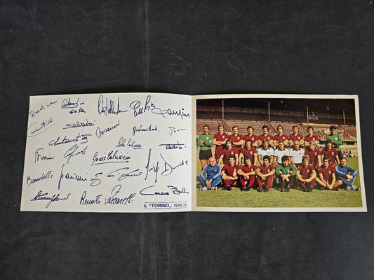 Cartolina pieghevole Autografi stampati Torino Calcio 1976/77 ufficiale