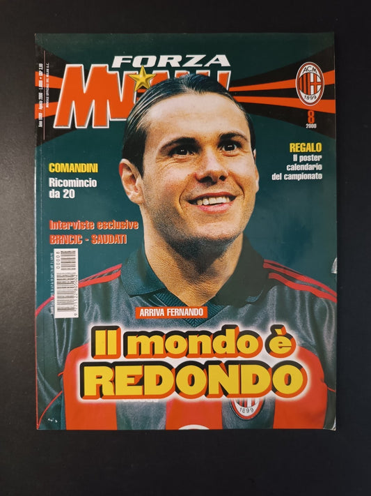 rivista FORZA MILAN - anno 2000 Agosto - Fernando (con poster)