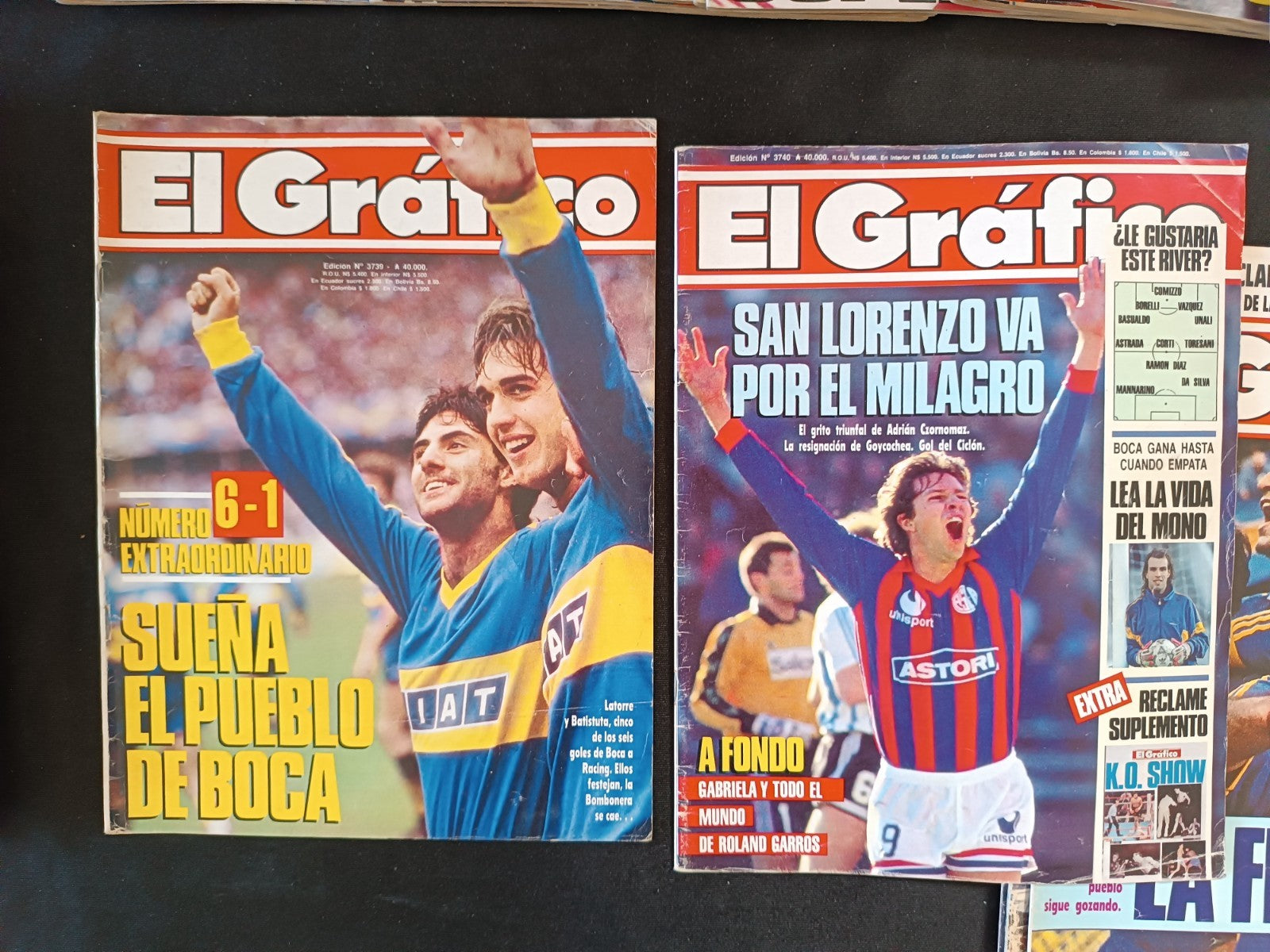 53 riviste annata 1991 El Grafico Ayrton Senna, Batistuta, Carl Lewis