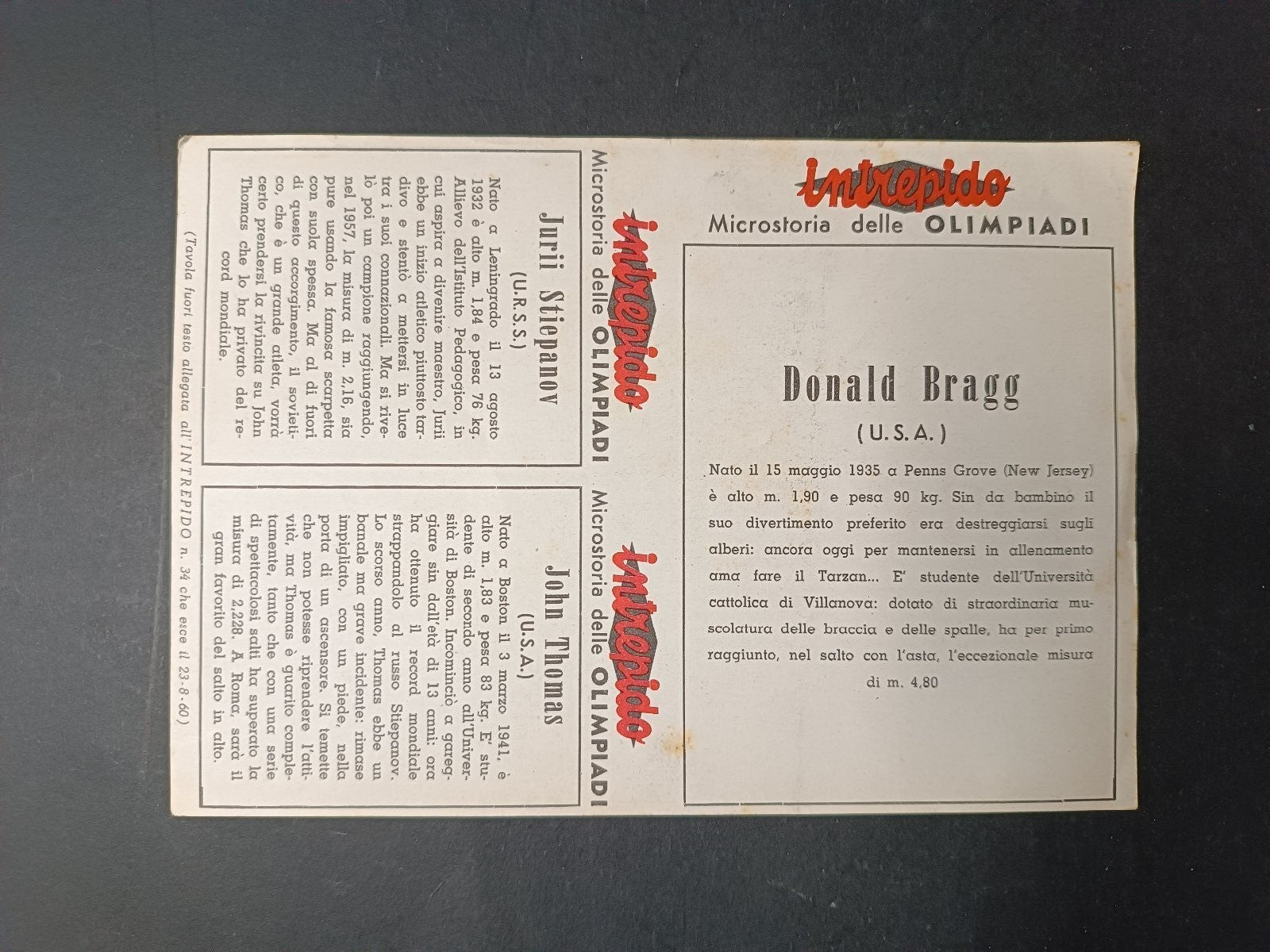 intrepido inserto figurine Bragg, John Thomas e Stiepanov