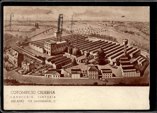 cartolina postcard Milano Cotonificio Cederna 1940