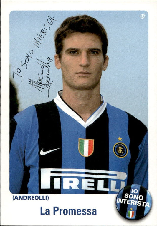 Cartolina calciatore Inter Marco Andreolli con autografo stampato