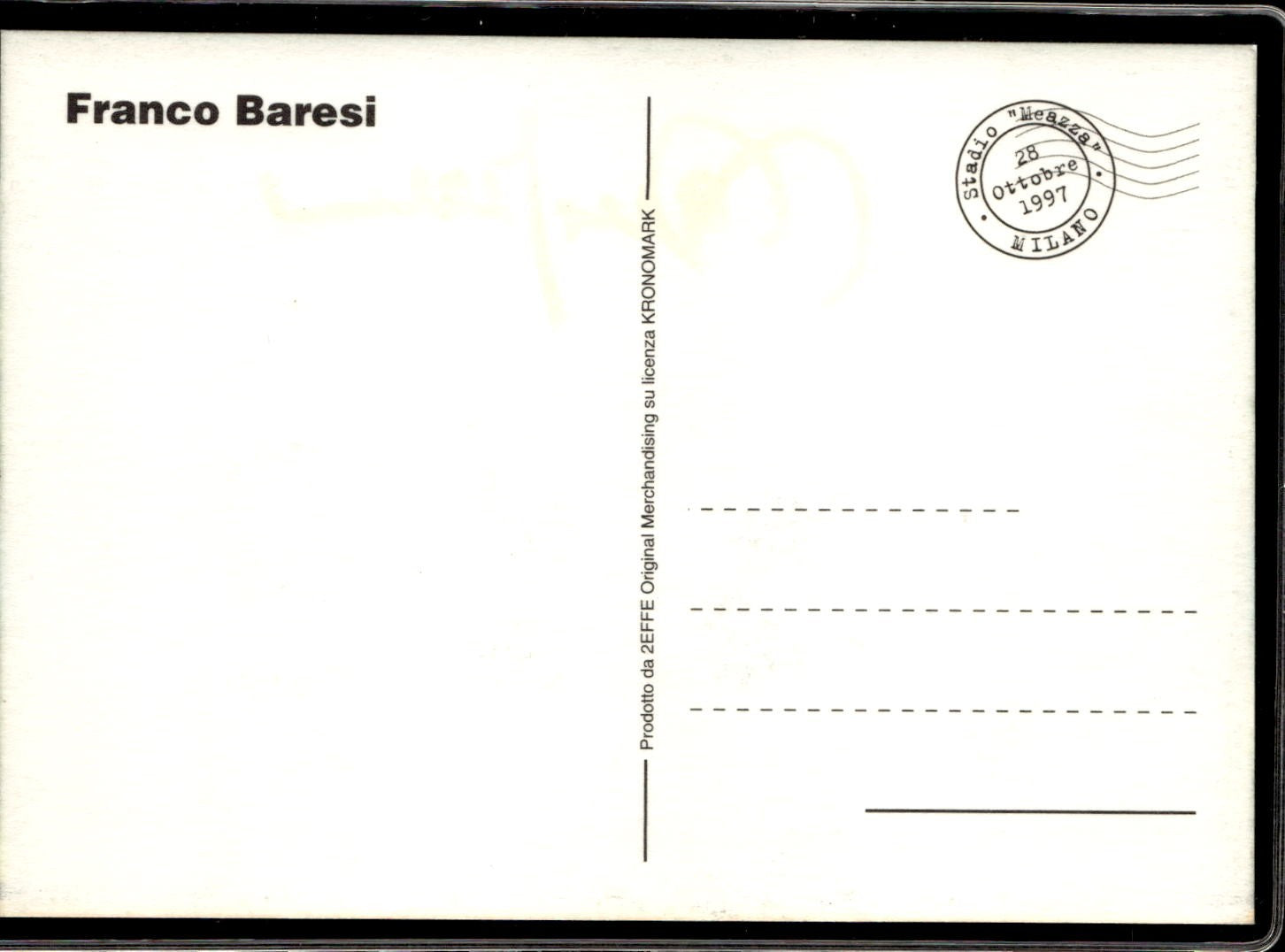 cartolina postcard Calcio Milan con Autografo 6 per Sempre Franco Baresi (11