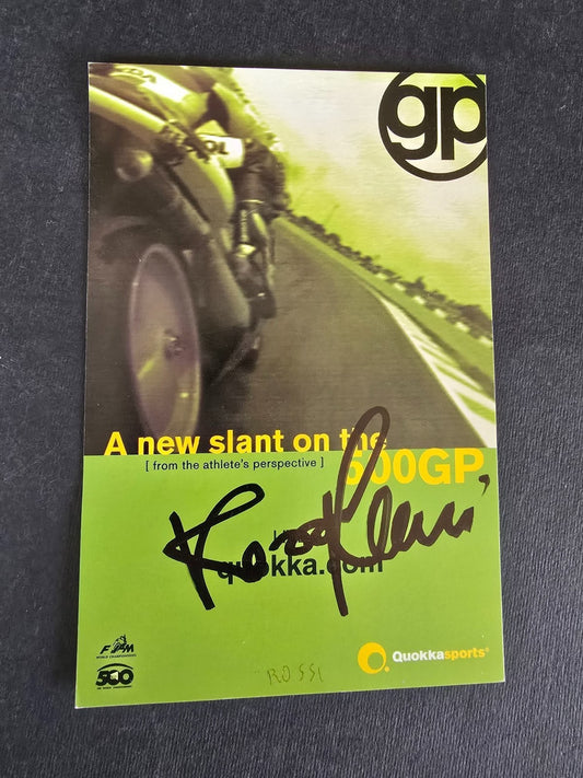 Autografo autograph originale Valentino Rossi su calendario MotoGP 1999