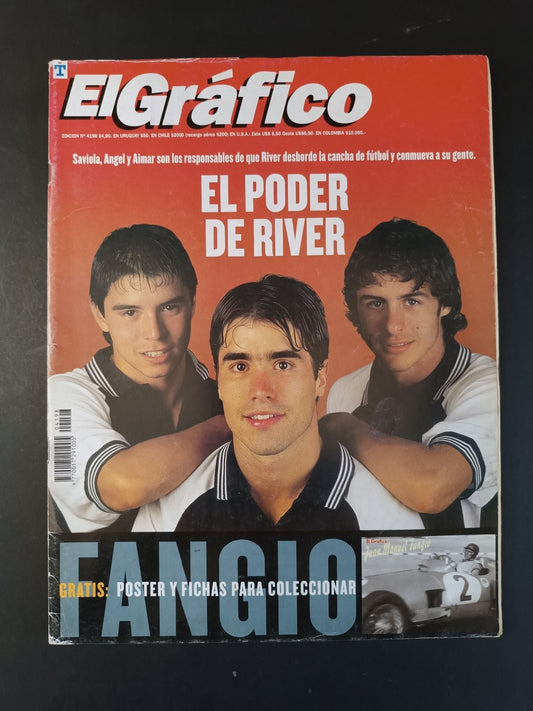 Rivista EL GRAFICO numero 4198 anno 2000 Saviola/Aimar/Fangio (con poster)