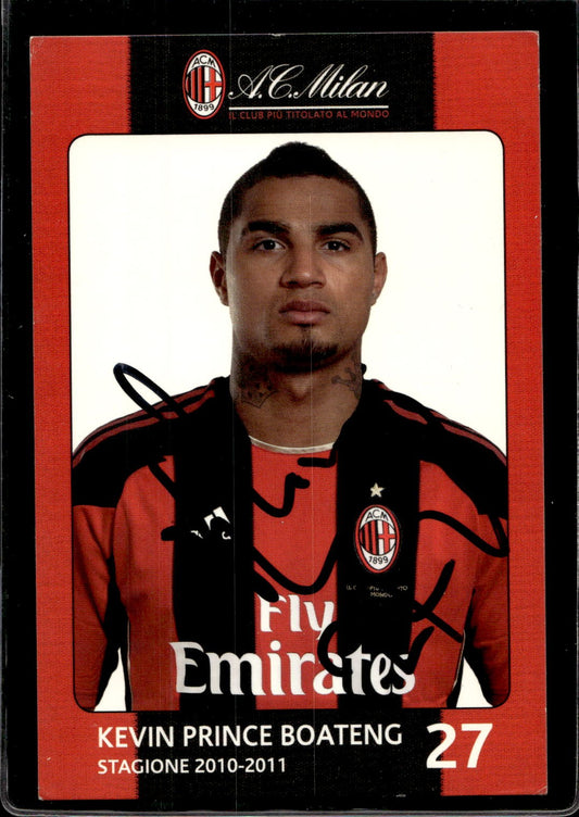 cartolina postcard Calcio Milan con Autografo 2010/11 - Boateng (1)