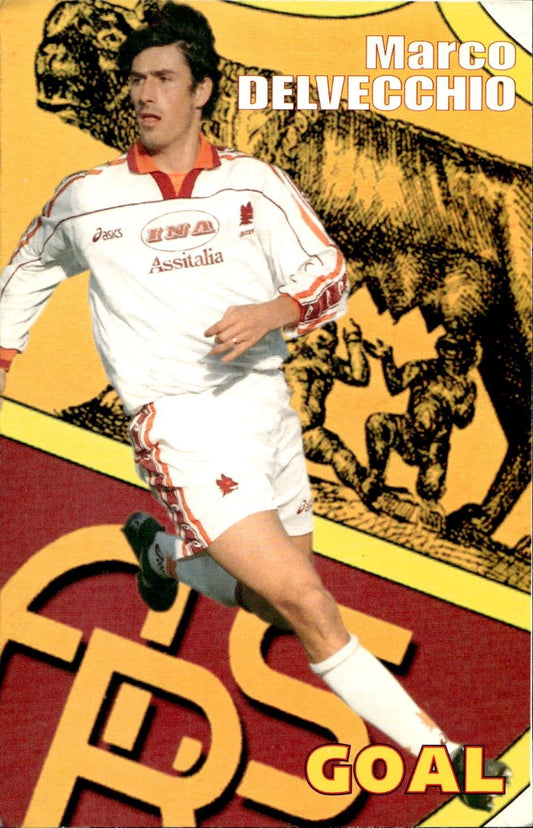 cartolina postcard Calcio Roma GOAL Marco Del Vecchio