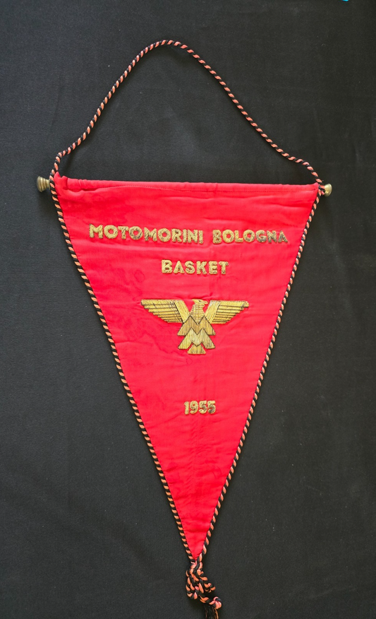 Gagliardetto ricamato SOCIETÀ CESTISTICA MAZZINI MOTOMORINI BASKET BOLOGNA 1955