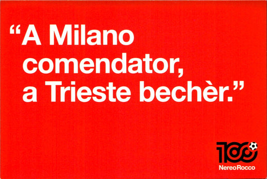 cartolina postcard calcio Milan 100 Nereo Rocco 2012 (6