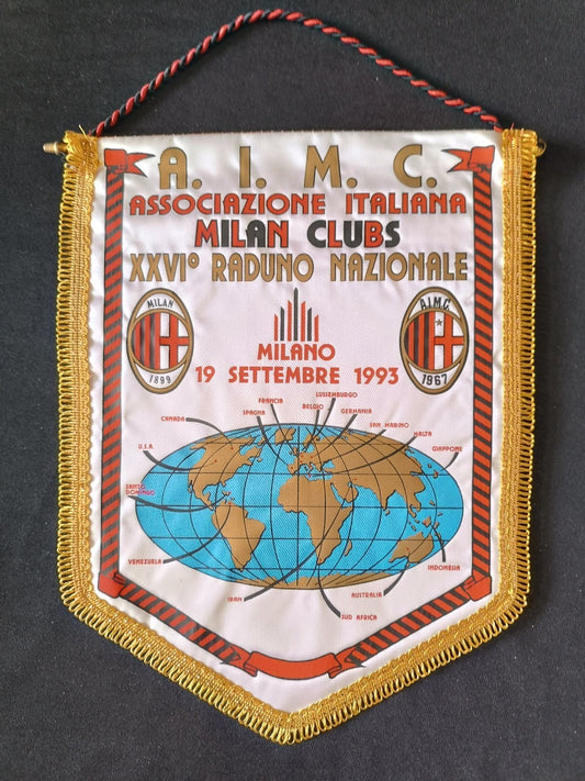 Gagliardetto Pennant Associazione Milan Clubs XXVI Raduno Nazionale Milano 1993