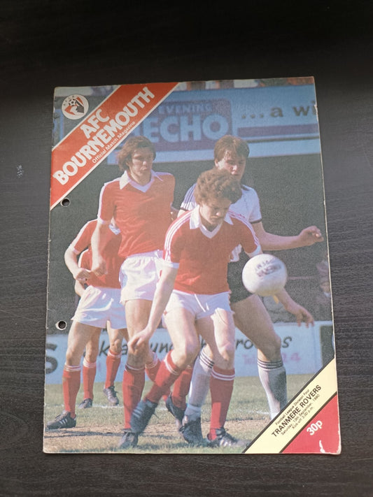 programma calcio AFC Bournemouth V Tranmere Rovers 13th 1980