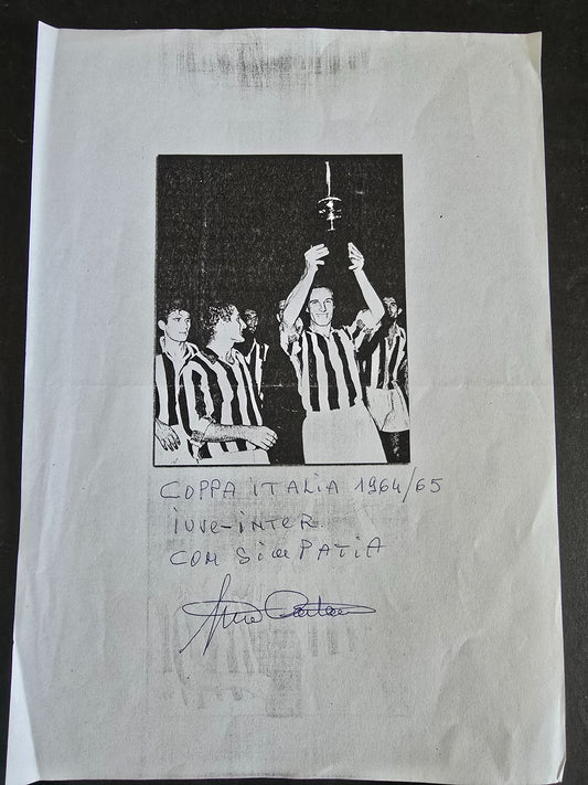 Autografo  autograph originale su ritaglio Juventus  ANNI 60 Tino Castano