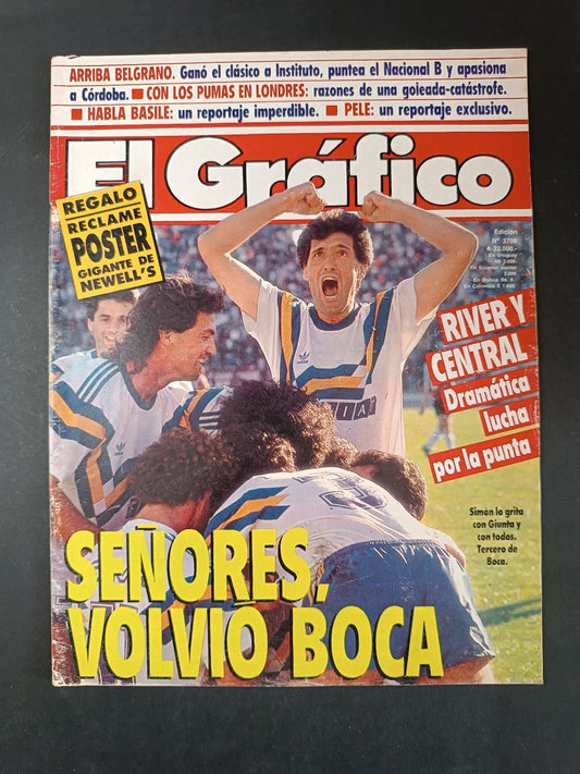Rivista EL GRAFICO numero 3709 anno 1990 River y Central (senza poster)