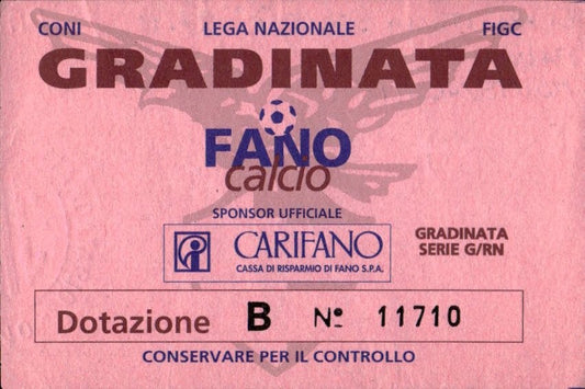 biglietto stadio LEGA NAZIONALE GRADINATA FANO CALCIO