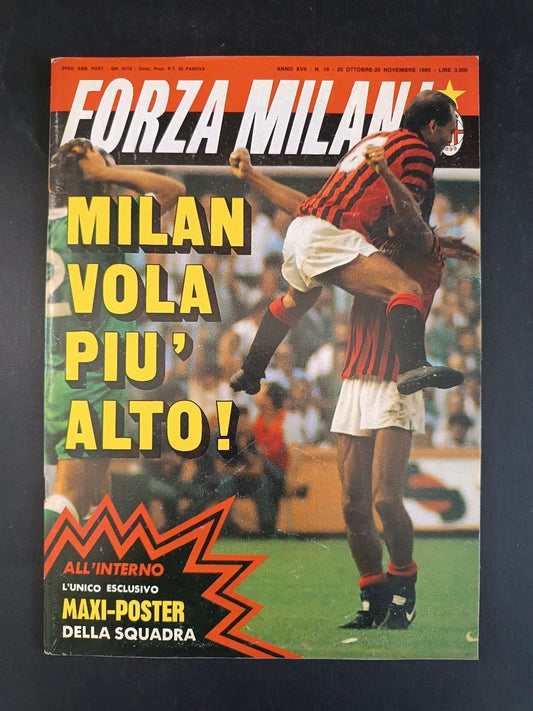 rivista FORZA MILAN - Milan Clubs - anno 1985 n 10 con poster