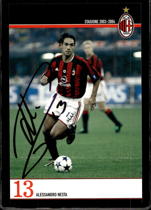 cartolina postcard Calcio Milan con Autografo 2003/04  - Nesta