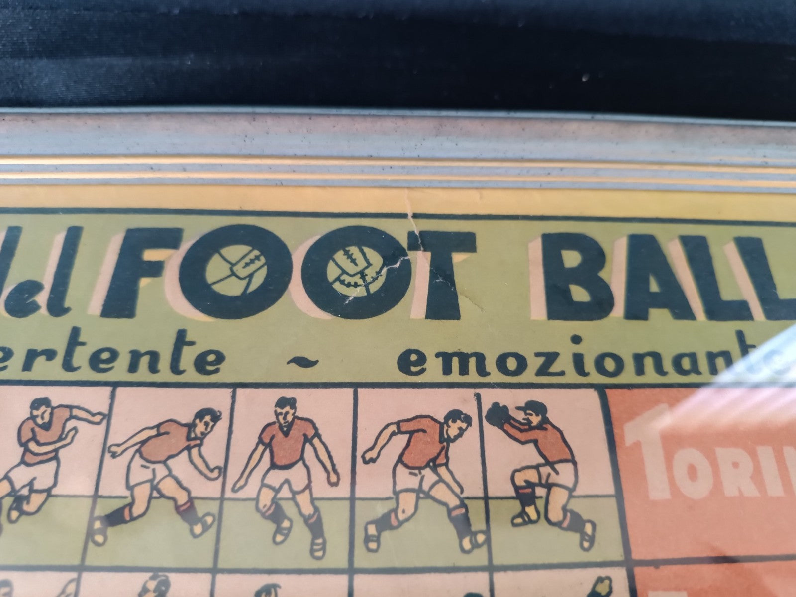 quadro con gioco cartaceo GIOCO del  FOOT BALL 75x60 cm circa
