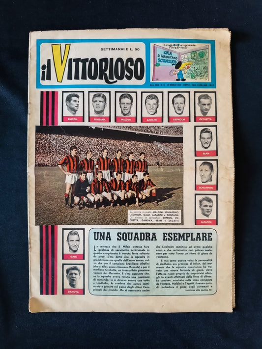 rivista a fumetti Il Vittorioso anno 1959 numero 13 Milan