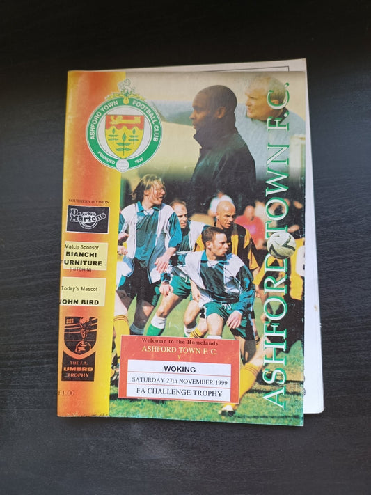 programma calcio Ashford Town V Woking 27th 1999