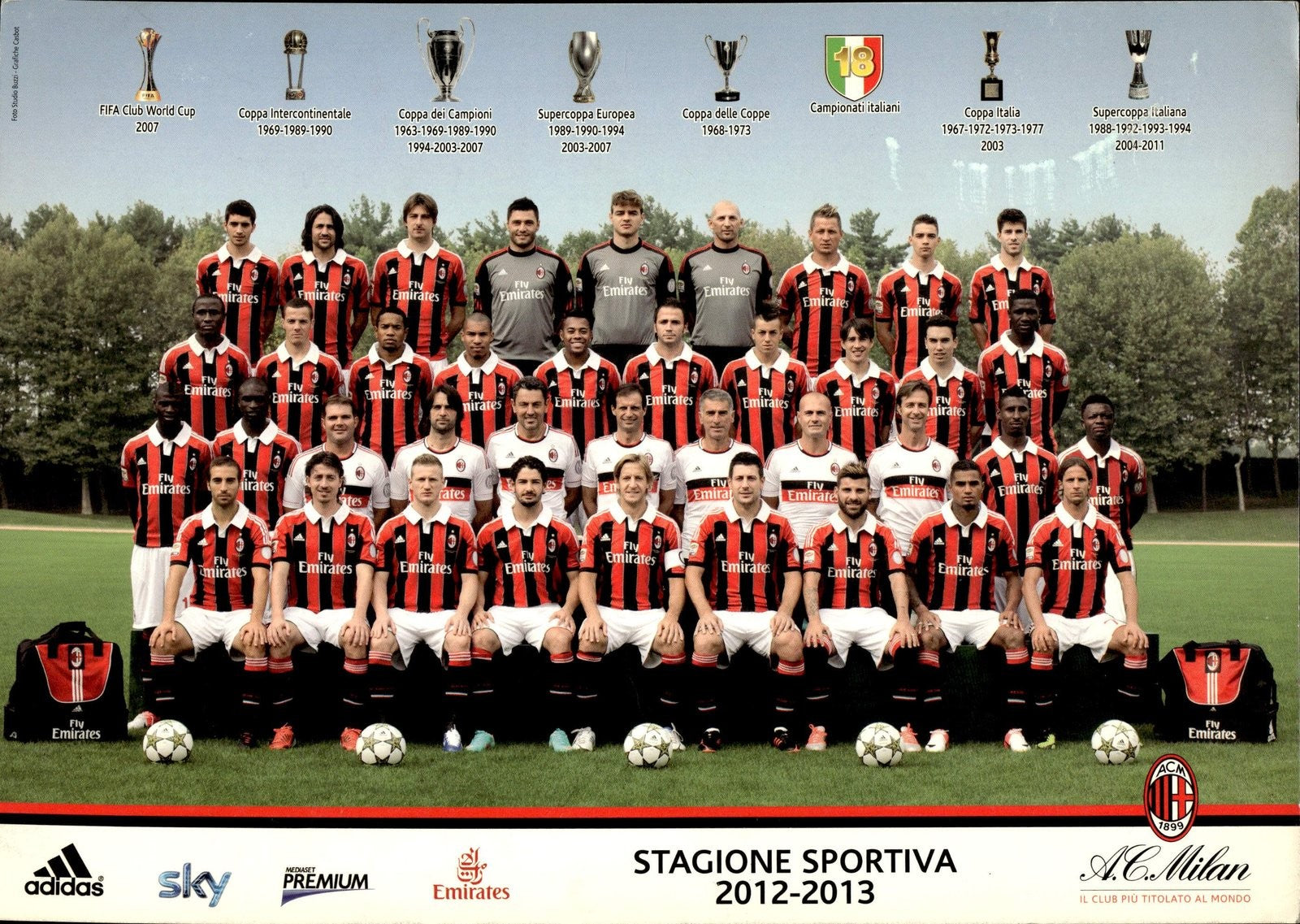 cartolina postcard calcio MILAN 2012-2013