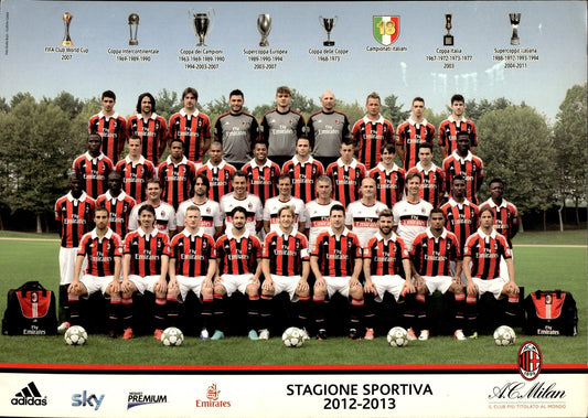 cartolina postcard calcio MILAN 2012-2013