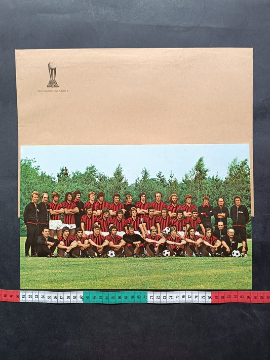 Foto formazione Milan anni 70 con busta originale