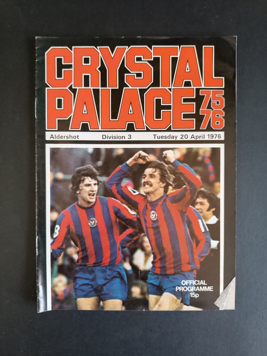 programma calcio Crystal Palace vs Aldershot 1976
