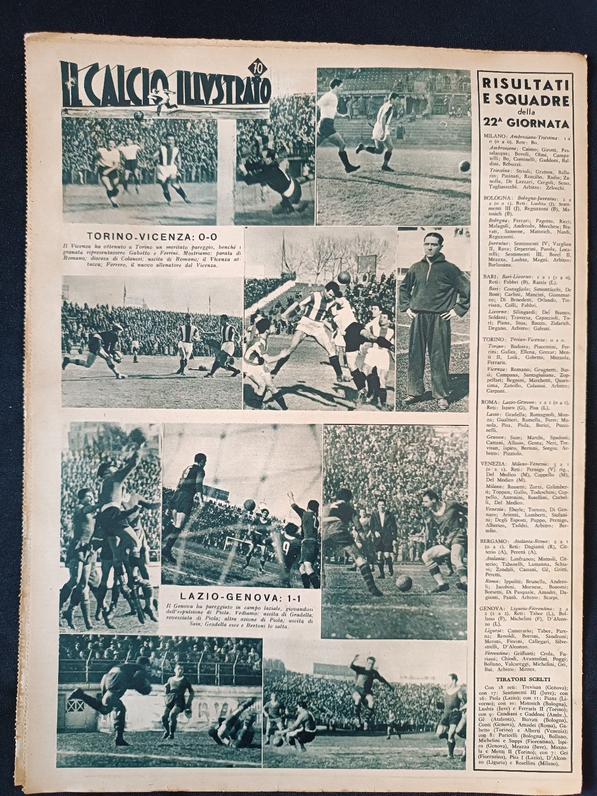 rivista IL CALCIO ILLUSTRATO anno 1943 numero 9 Venezia - Milan