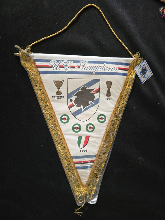 Gagliardetto pennant U.C. SAMPDORIA con etichetta