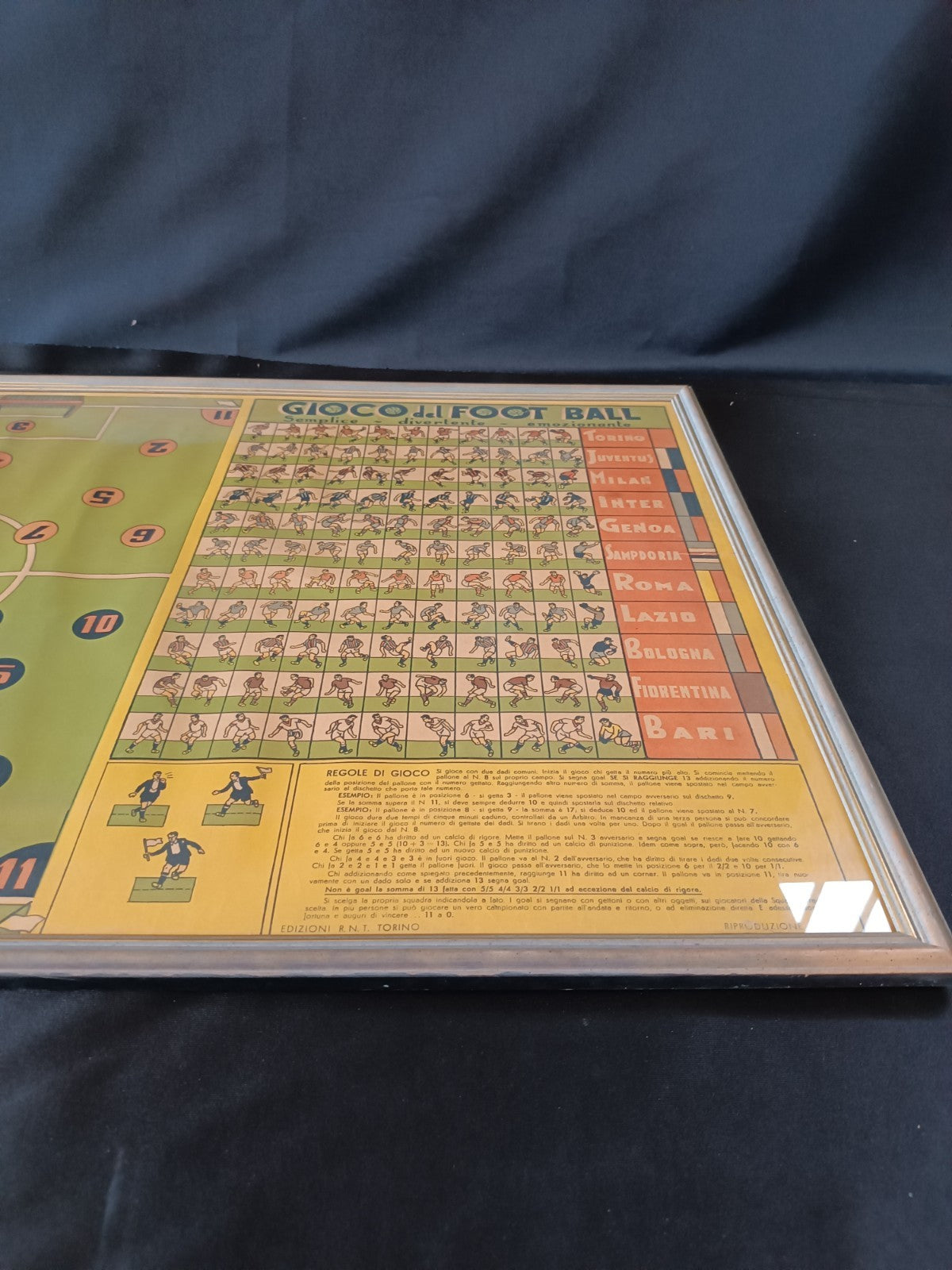 quadro con gioco cartaceo GIOCO del  FOOT BALL 75x60 cm circa
