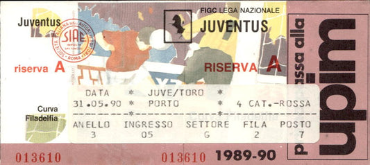 Biglietto stadio Juventus-Toro 31/05/90