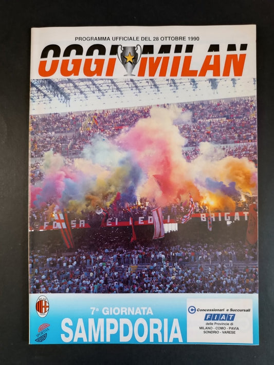 programma ufficiale OGGI MILAN 28 ottobre 1990 Sampdoria 7� giornata